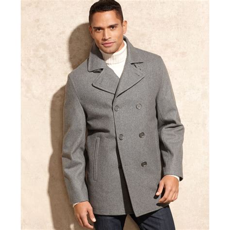 michael kors peacoat mens|michael kors wool blend peacoat.